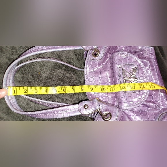 Purple Crocodile-Embossed Handbag - Picture 11 of 11